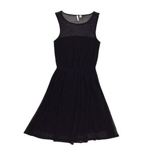 Frenchi Black Mesh Overlay Sleeveless Fit And Flare Dress Size XS